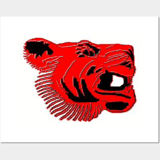 Chinese Tiger Head pixel art Posters and Art